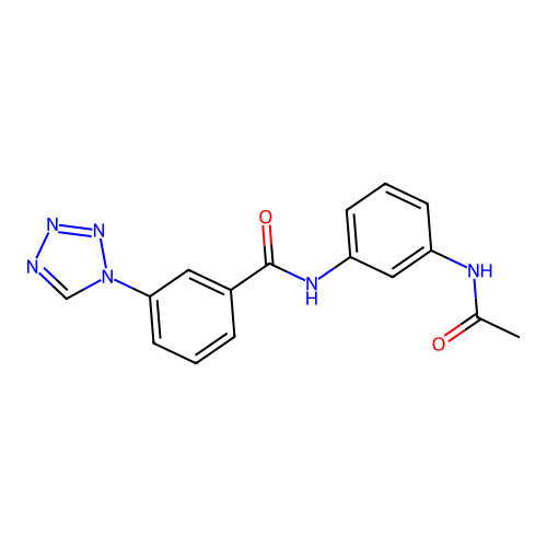 N-[3-(acetylamino)phenyl]-3-(1H-tetrazol-1-yl)benzamide structure