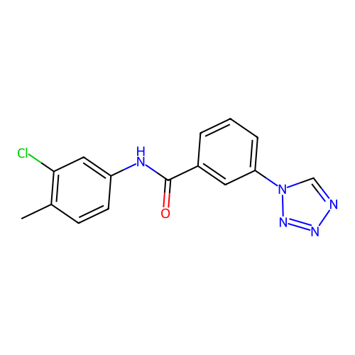 N-(3-chloro-4-methylphenyl)-3-(1H-tetrazol-1-yl)benzamide structure