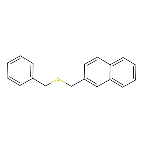 Naphthalene, 2-[[(phenylmethyl)thio]methyl]- structure