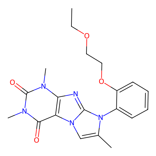 6-[2-(2-Ethoxyethoxy)phenyl]-2,4,7-trimethylpurino[7,8-a]imidazole-1,3-dione structure