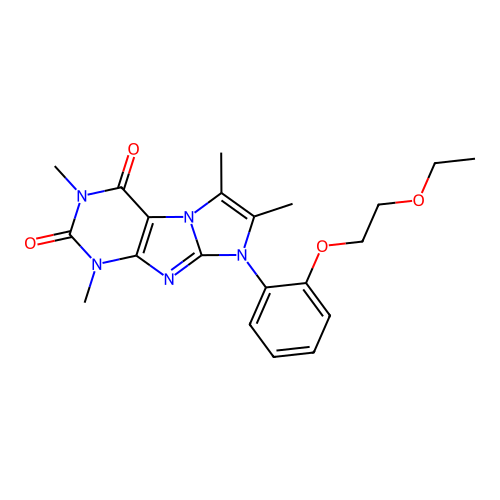 6-[2-(2-Ethoxyethoxy)phenyl]-2,4,7,8-tetramethylpurino[7,8-a]imidazole-1,3-dione structure