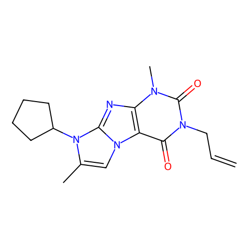 6-Cyclopentyl-4,7-dimethyl-2-prop-2-enylpurino[7,8-a]imidazole-1,3-dione structure