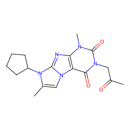 6-Cyclopentyl-4,7-dimethyl-2-(2-oxopropyl)purino[7,8-a]imidazole-1,3-dione structure