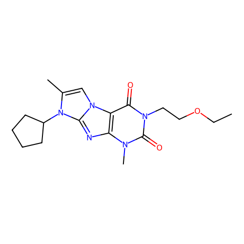 6-Cyclopentyl-2-(2-ethoxyethyl)-4,7-dimethylpurino[7,8-a]imidazole-1,3-dione structure