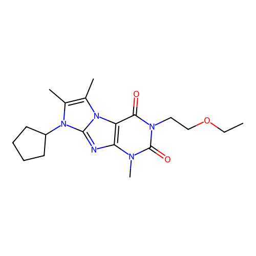 6-Cyclopentyl-2-(2-ethoxyethyl)-4,7,8-trimethylpurino[7,8-a]imidazole-1,3-dione structure