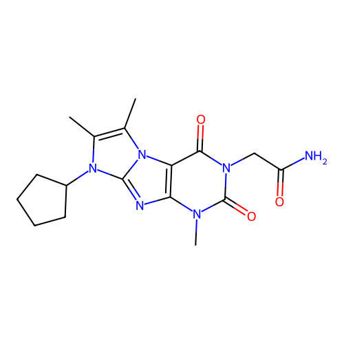 2-(6-Cyclopentyl-4,7,8-trimethyl-1,3-dioxopurino[7,8-a]imidazol-2-yl)acetamide structure