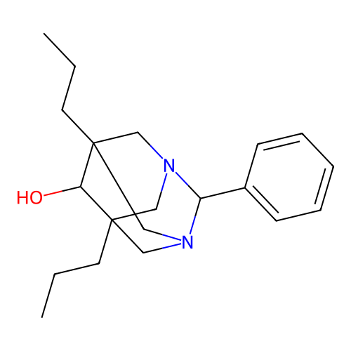 2-Phenyl-5,7-dipropyl-1,3-diazatricyclo[3.3.1.13,7]decan-6-ol structure