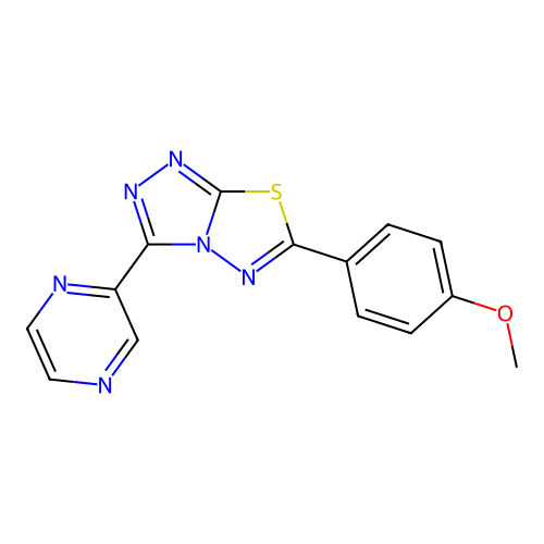 6-(4-Methoxyphenyl)-3-(pyrazin-2-yl)[1,2,4]triazolo[3,4-b][1,3,4]thiadiazole structure