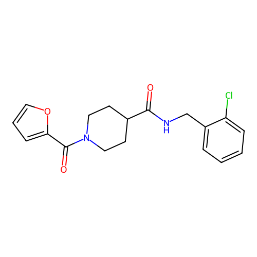 N-[(2-chlorophenyl)methyl]-1-(furan-2-carbonyl)piperidine-4-carboxamide structure