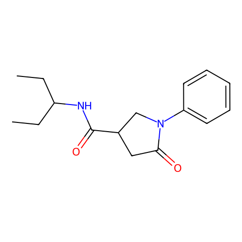 5-oxo-N-(pentan-3-yl)-1-phenylpyrrolidine-3-carboxamide structure