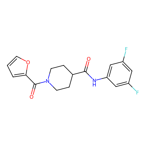 N-(3,5-difluorophenyl)-1-(furan-2-carbonyl)piperidine-4-carboxamide structure