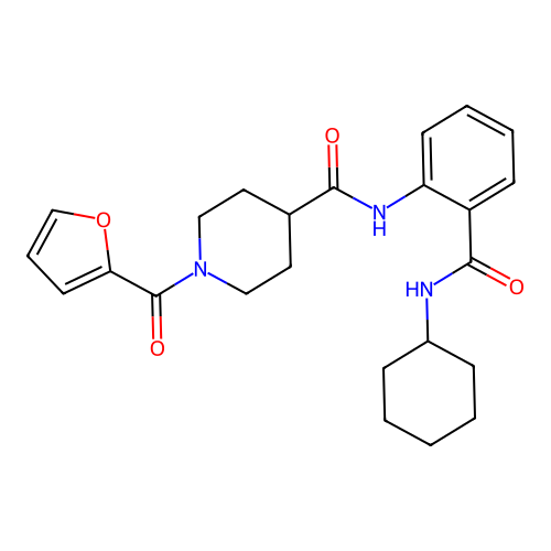 N-[2-(cyclohexylcarbamoyl)phenyl]-1-(furan-2-carbonyl)piperidine-4-carboxamide structure