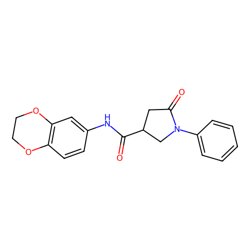 N-(2,3-dihydro-1,4-benzodioxin-6-yl)-5-oxo-1-phenylpyrrolidine-3-carboxamide structure