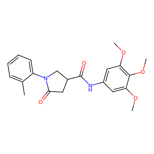 1-(2-methylphenyl)-5-oxo-N-(3,4,5-trimethoxyphenyl)pyrrolidine-3-carboxamide structure