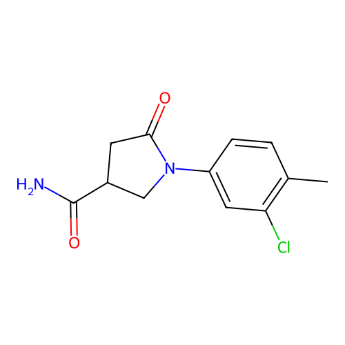 1-(3-Chloro-4-methylphenyl)-5-oxopyrrolidine-3-carboxamide structure