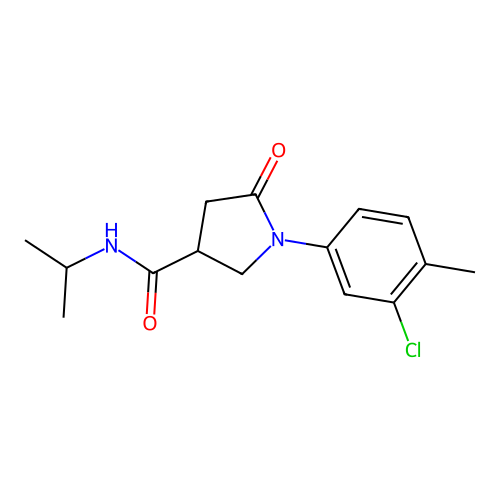 1-(3-chloro-4-methylphenyl)-5-oxo-N-propan-2-ylpyrrolidine-3-carboxamide structure