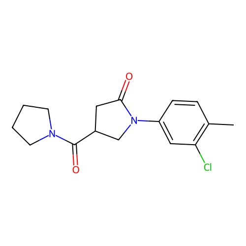 1-(3-Chloro-4-methylphenyl)-4-(pyrrolidine-1-carbonyl)pyrrolidin-2-one structure