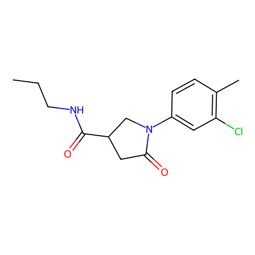 1-(3-chloro-4-methylphenyl)-5-oxo-N-propylpyrrolidine-3-carboxamide structure