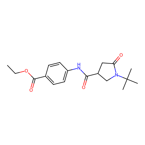 Ethyl 4-{[(1-tert-butyl-5-oxopyrrolidin-3-yl)carbonyl]amino}benzoate structure