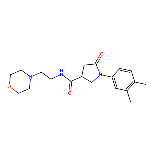 1-(3,4-dimethylphenyl)-N-(2-morpholin-4-ylethyl)-5-oxopyrrolidine-3-carboxamide structure