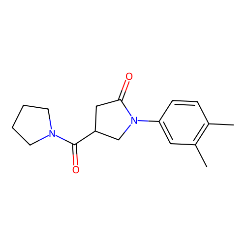 1-(3,4-Dimethylphenyl)-4-(pyrrolidine-1-carbonyl)pyrrolidin-2-one structure