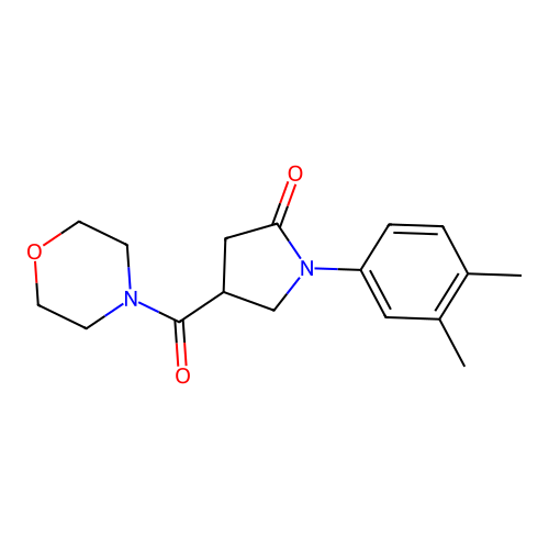 1-(3,4-Dimethylphenyl)-4-(morpholine-4-carbonyl)pyrrolidin-2-one structure