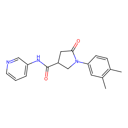 1-(3,4-dimethylphenyl)-5-oxo-N-pyridin-3-ylpyrrolidine-3-carboxamide structure