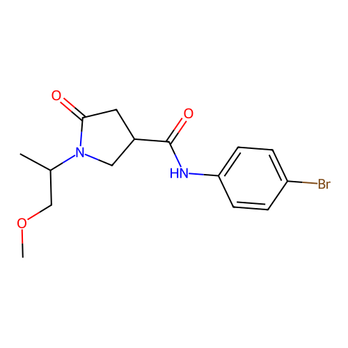 N-(4-bromophenyl)-1-(1-methoxypropan-2-yl)-5-oxopyrrolidine-3-carboxamide structure