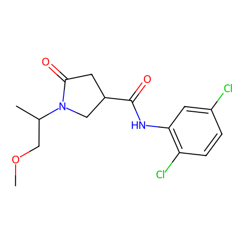 N-(2,5-dichlorophenyl)-1-(1-methoxypropan-2-yl)-5-oxopyrrolidine-3-carboxamide structure