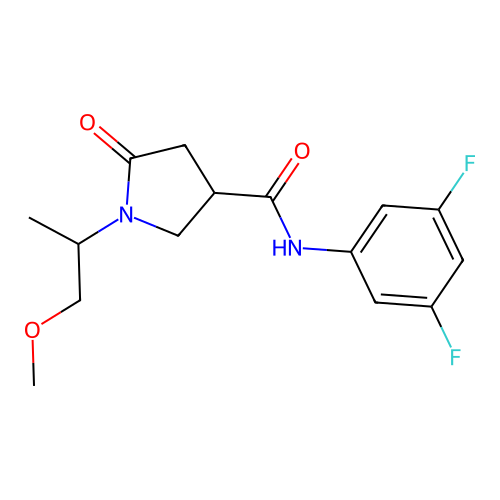N-(3,5-difluorophenyl)-1-(1-methoxypropan-2-yl)-5-oxopyrrolidine-3-carboxamide structure
