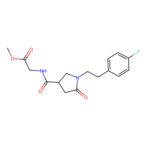 methyl N-({1-[2-(4-fluorophenyl)ethyl]-5-oxopyrrolidin-3-yl}carbonyl)glycinate structure
