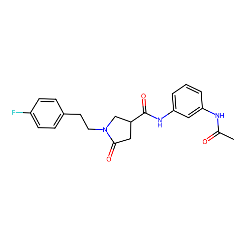 N-(3-acetamidophenyl)-1-[2-(4-fluorophenyl)ethyl]-5-oxopyrrolidine-3-carboxamide structure