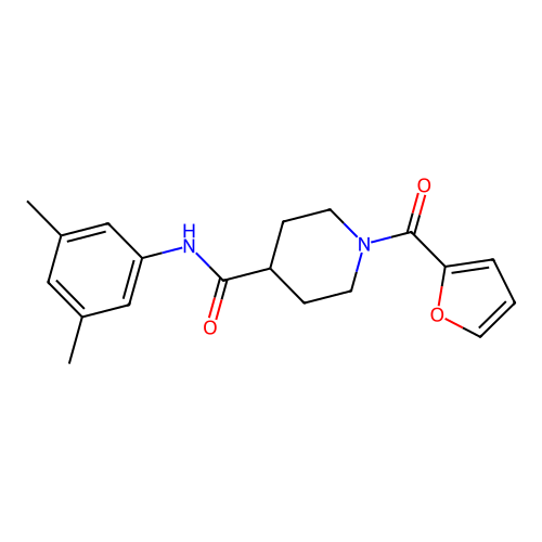 N-(3,5-dimethylphenyl)-1-(furan-2-carbonyl)piperidine-4-carboxamide structure