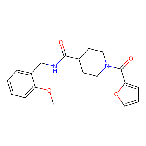 1-(furan-2-carbonyl)-N-[(2-methoxyphenyl)methyl]piperidine-4-carboxamide structure