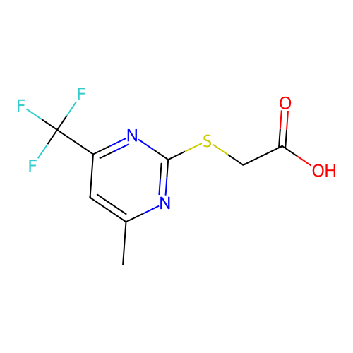 Acetic acid, ((4-methyl-6-(trifluoromethyl)-2-pyrimidinyl)thio)- structure
