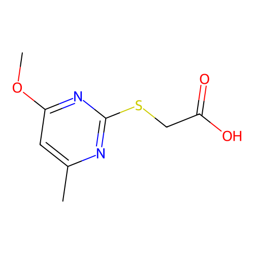 2-((4-Methoxy-6-methyl-2-pyrimidinyl)thio)acetic acid structure