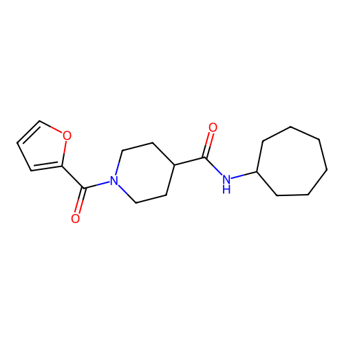N-cycloheptyl-1-(furan-2-carbonyl)piperidine-4-carboxamide structure