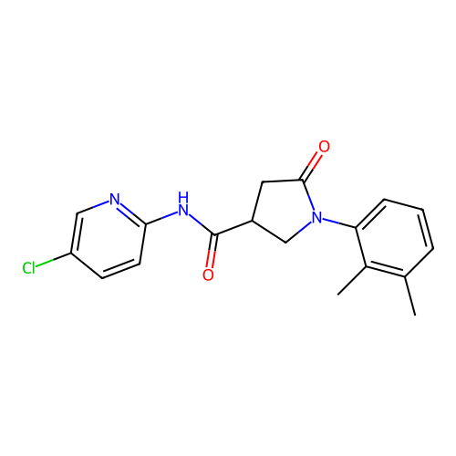 N-(5-chloropyridin-2-yl)-1-(2,3-dimethylphenyl)-5-oxopyrrolidine-3-carboxamide structure