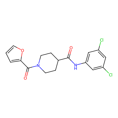 N-(3,5-dichlorophenyl)-1-(furan-2-carbonyl)piperidine-4-carboxamide structure