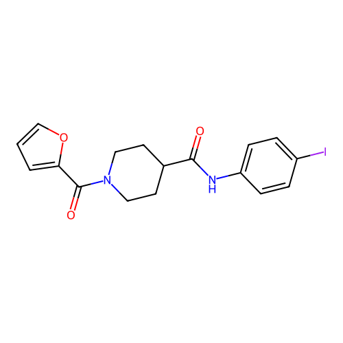 1-(furan-2-carbonyl)-N-(4-iodophenyl)piperidine-4-carboxamide structure
