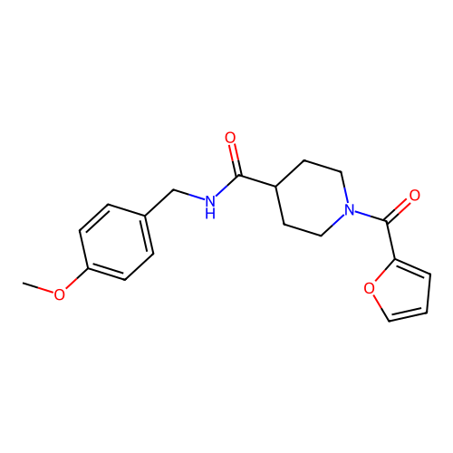 1-(furan-2-carbonyl)-N-[(4-methoxyphenyl)methyl]piperidine-4-carboxamide structure