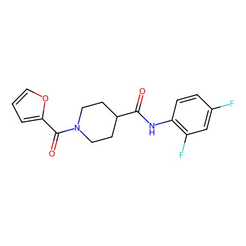N-(2,4-difluorophenyl)-1-(furan-2-carbonyl)piperidine-4-carboxamide structure