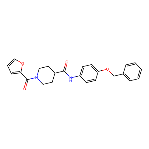 1-(furan-2-carbonyl)-N-(4-phenylmethoxyphenyl)piperidine-4-carboxamide structure
