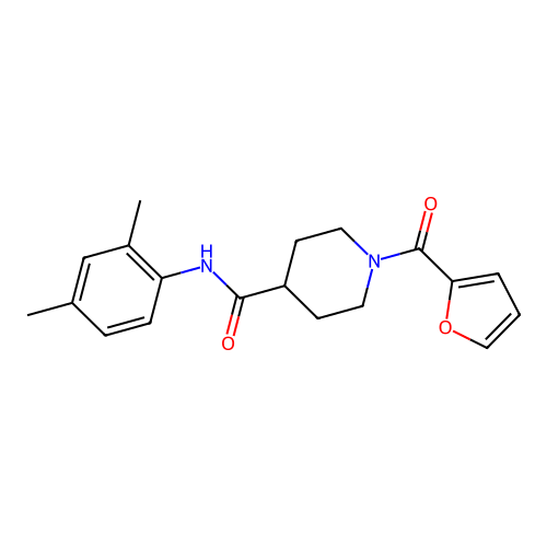 N-(2,4-dimethylphenyl)-1-(furan-2-carbonyl)piperidine-4-carboxamide structure