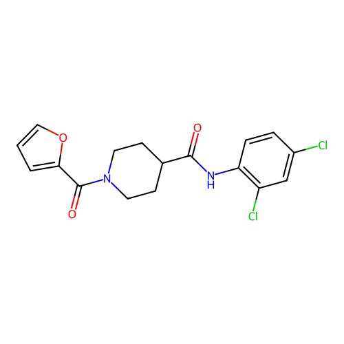 N-(2,4-dichlorophenyl)-1-(furan-2-carbonyl)piperidine-4-carboxamide structure