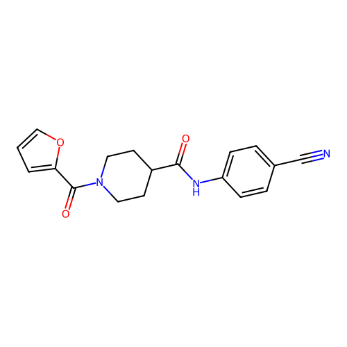 N-(4-cyanophenyl)-1-(furan-2-carbonyl)piperidine-4-carboxamide structure