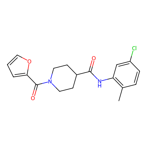 N-(5-chloro-2-methylphenyl)-1-(furan-2-carbonyl)piperidine-4-carboxamide structure