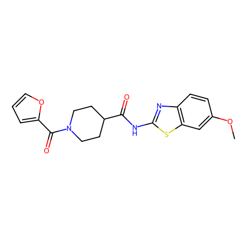 1-(furan-2-carbonyl)-N-(6-methoxy-1,3-benzothiazol-2-yl)piperidine-4-carboxamide structure