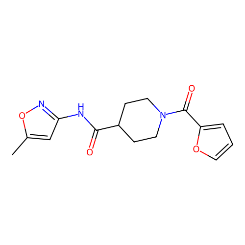 1-(furan-2-carbonyl)-N-(5-methyl-1,2-oxazol-3-yl)piperidine-4-carboxamide structure
