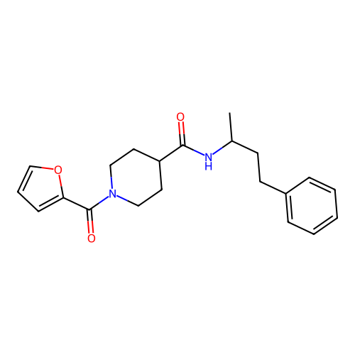 1-(furan-2-carbonyl)-N-(4-phenylbutan-2-yl)piperidine-4-carboxamide structure
